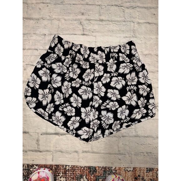 VS PINK Active Shorts Womens Large L Victoria’s Secret Running Black White Logo - Picture 10 of 16